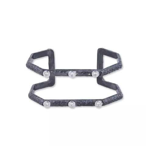 Double Taper Silver Wiggly Ring