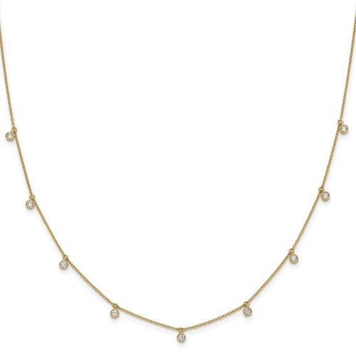 14k Gold Lab Grown Diamond 9-Station Necklace