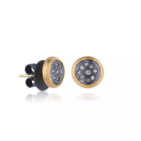 14K Yellow Gold Lab-Grown Tiny Diamond Stud Earrings