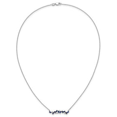 14K White Gold Sapphire Diamond Bar Necklace