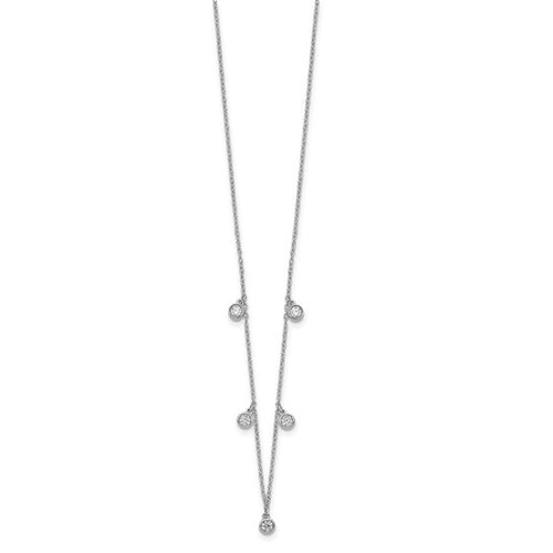 14k Gold Natural Diamond 5-Station Necklace