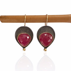 Rose-Cut Pink Sapphire Earring