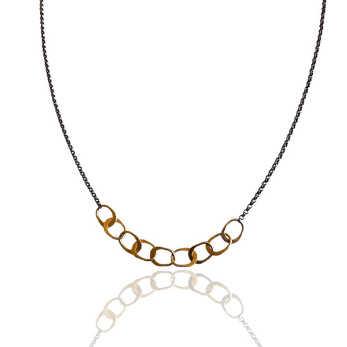 Hand Forged Gold Link Necklace