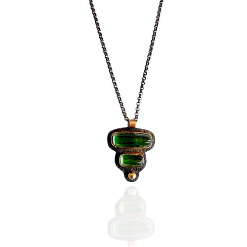 Green Tourmaline Cabochon Necklace