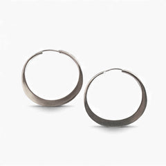 Sterling Silver Hoop Earrings | Hand Forged Medium