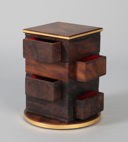 Modern Mahogany Jewelry Case