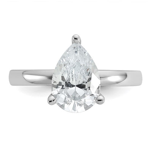 Sterling Silver Pear CZ Ring