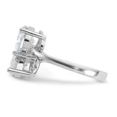 Sterling Silver Double Pear CZ Ring
