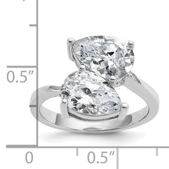 Sterling Silver Double Pear CZ Ring
