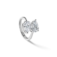 Sterling Silver Double Pear CZ Ring