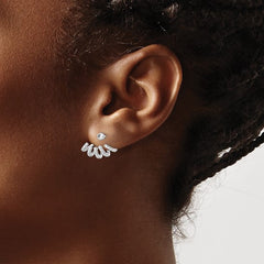 Sterling Silver CZ Front & Back Dangle Earrings