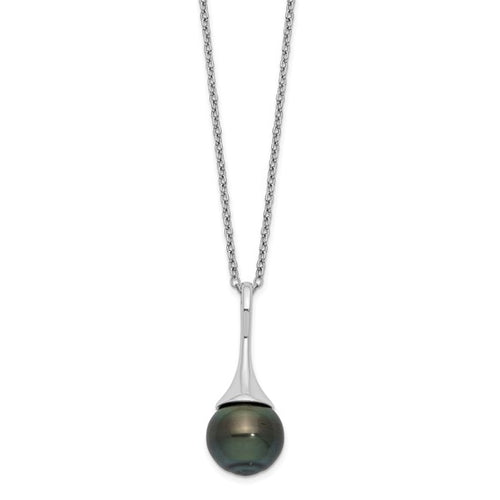 Minimalistic Tahitian Pearl Sterling Silver Pendant