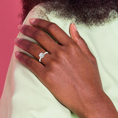 CZ Engagement Ring | Sterling Silver 4 Prong