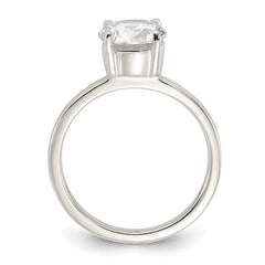 CZ Engagement Ring | Sterling Silver 4 Prong