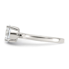 CZ Engagement Ring | Sterling Silver 4 Prong