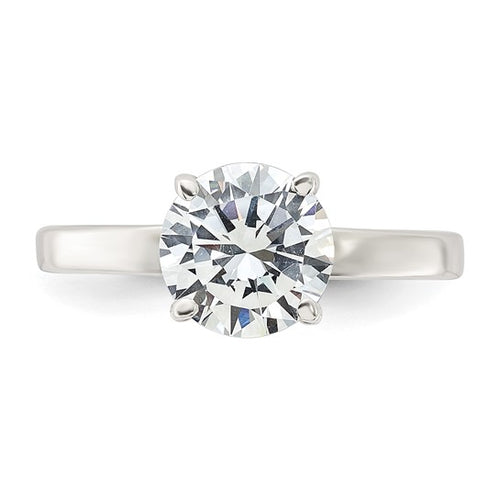 CZ Engagement Ring | Sterling Silver 4 Prong