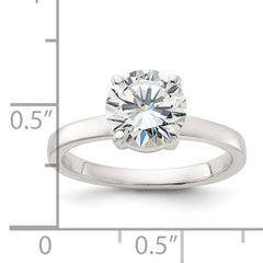 CZ Engagement Ring | Sterling Silver 4 Prong