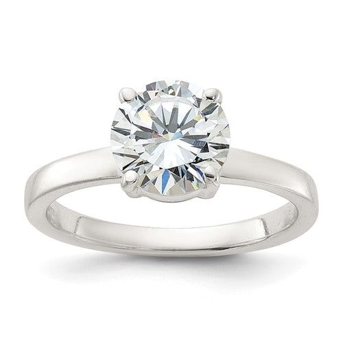 CZ Engagement Ring | Sterling Silver 4 Prong