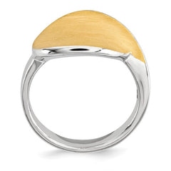 Gold Plated Sterling Silver Ring | Polished Satin