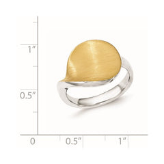 Gold Plated Sterling Silver Ring | Polished Satin
