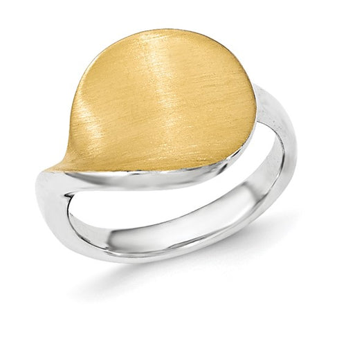 Gold Plated Sterling Silver Ring | Polished Satin