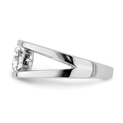 Sterling Silver Split Shank CZ Open Ring