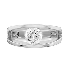 Sterling Silver Split Shank CZ Open Ring