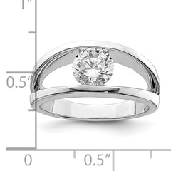 Sterling Silver Split Shank CZ Open Ring