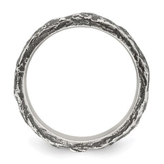 Sterling Silver Antiqued Textured Band