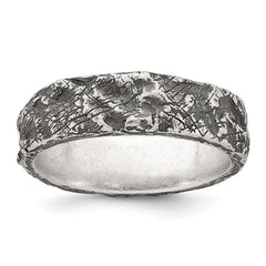 Sterling Silver Antiqued Textured Band