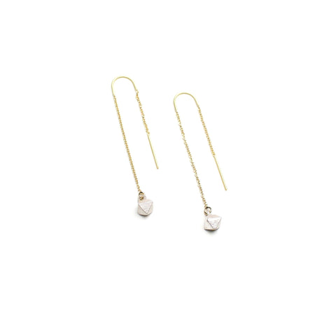Liquid Gold Drop and Ball Stud Sterling Silver Earrings