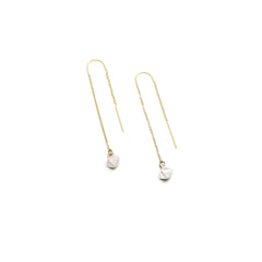 Raw Pyramid Silver with Gold-filled Threaders Earrings