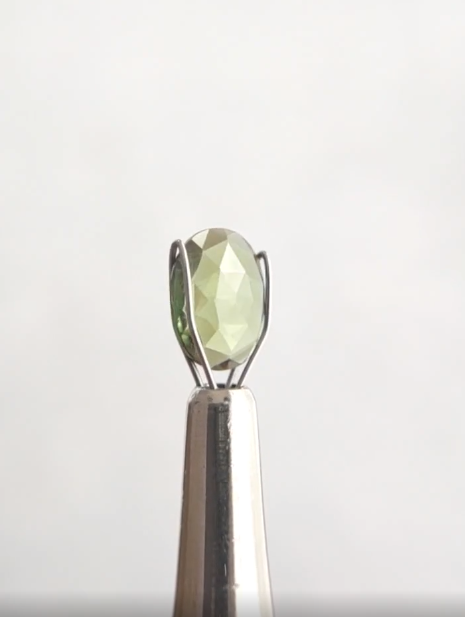 Oval Eye-Clean Rose Cut Natural Green Australian Sapphire 1.81 Carat