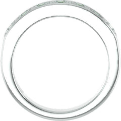 Natural Green Sapphire Platinum Wedding Band