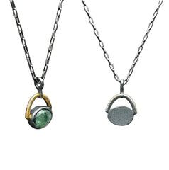 Rose-cut Green Kyanite Pendant