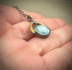 Rose-cut Aquamarine Pendant