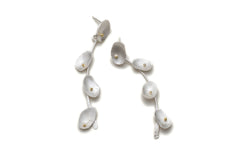 Drop Petal Earrings with Diamonds