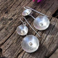 Lunar Earrings with Diamonds
