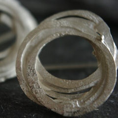 Silver Wrap Stud Earrings