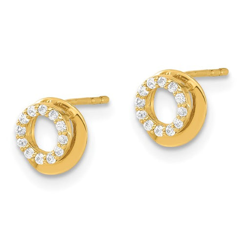 14K Gold CZ Stud  Earrings