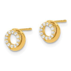 14K Gold CZ Stud  Earrings