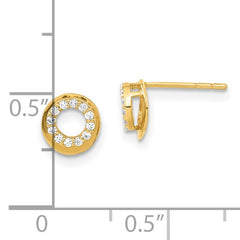 14K Gold CZ Stud  Earrings