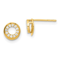 14K Gold CZ Stud  Earrings