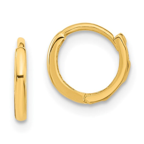 14k Gold 10 mm Hinged Hoop Earrings