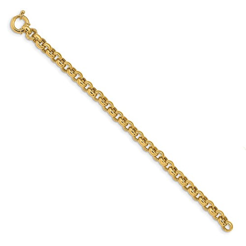 14k Polished Fancy Rolo Link Bracelet