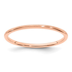 14K Gold 1.2mm Half Round Satin Stackable Band