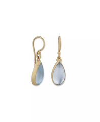 22K Yellow Gold Pompei Pear Shape Blue Topaz Doublet Earrings