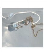 Grey-white Saltwater Akoya Pearl Pendulum Necklace with Precious Colombian Emerald and 14 Karat Gold Filled Chain
