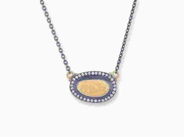 24k Gold & Diamonds Reflection Necklace