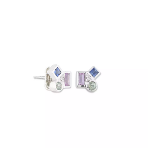 Prismic Earrings Sapphire Radiance in Sterling Silver